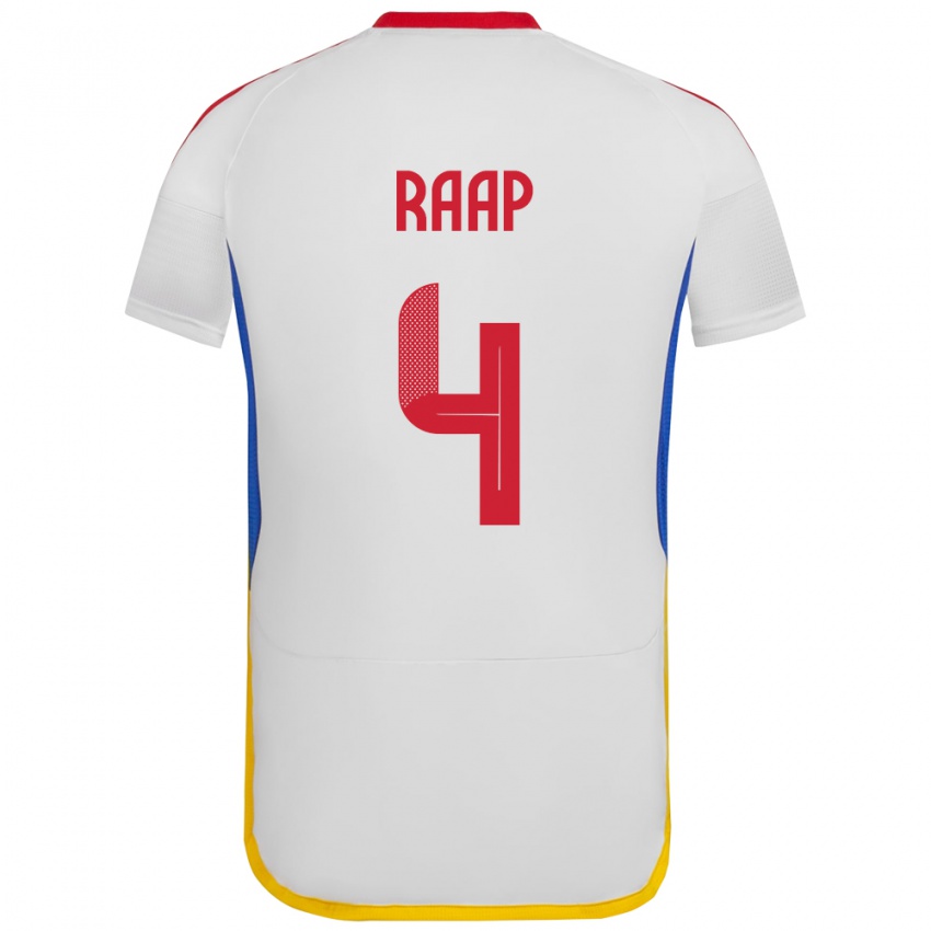 Férfi Venezuela Yiandro Raap #4 Fehér Idegenbeli Jersey 24-26 Mez Póló Ing