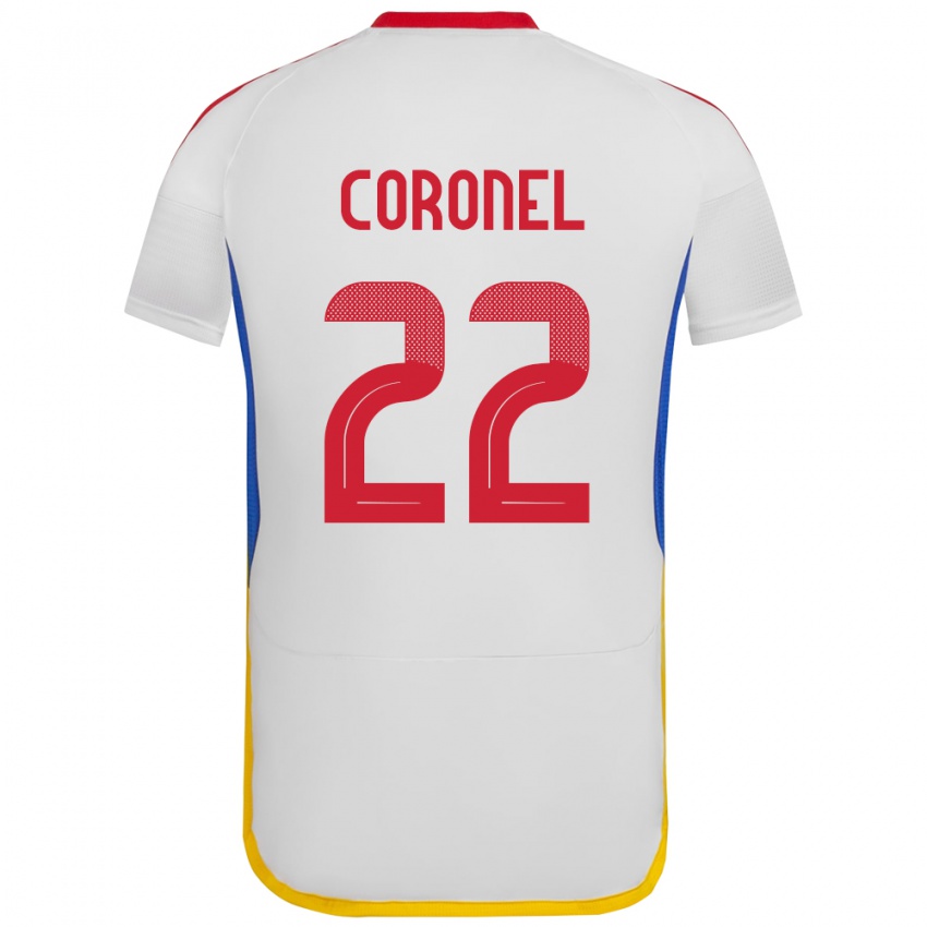 Férfi Venezuela Nohelis Coronel #22 Fehér Idegenbeli Jersey 24-26 Mez Póló Ing