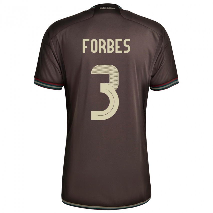 Férfi Jamaica Michael Forbes #3 Éjszakai Barna Idegenbeli Jersey 24-26 Mez Póló Ing