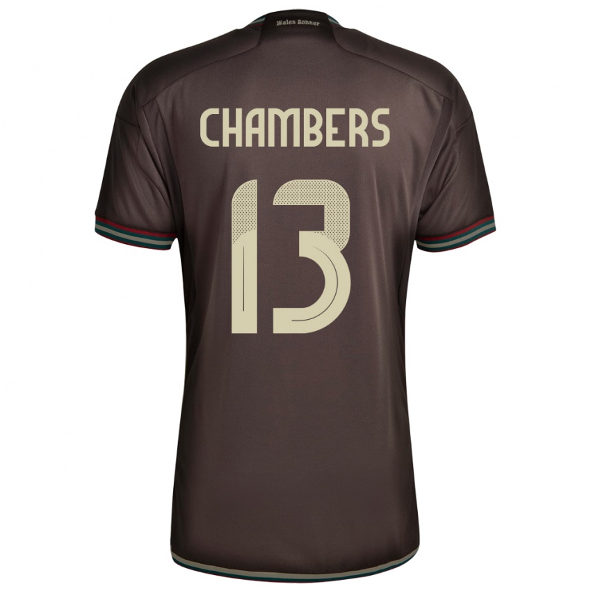 Férfi Jamaica Chris-Ann Chambers #13 Éjszakai Barna Idegenbeli Jersey 24-26 Mez Póló Ing