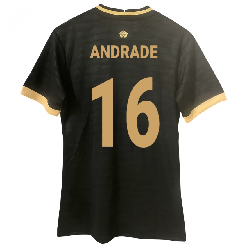 Férfi Panama Andrés Andrade #16 Fekete Idegenbeli Jersey 24-26 Mez Póló Ing