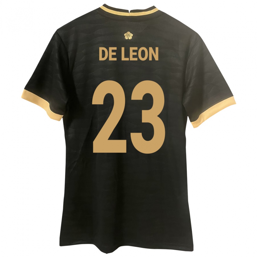 Férfi Panama Yerenis De León #23 Fekete Idegenbeli Jersey 24-26 Mez Póló Ing