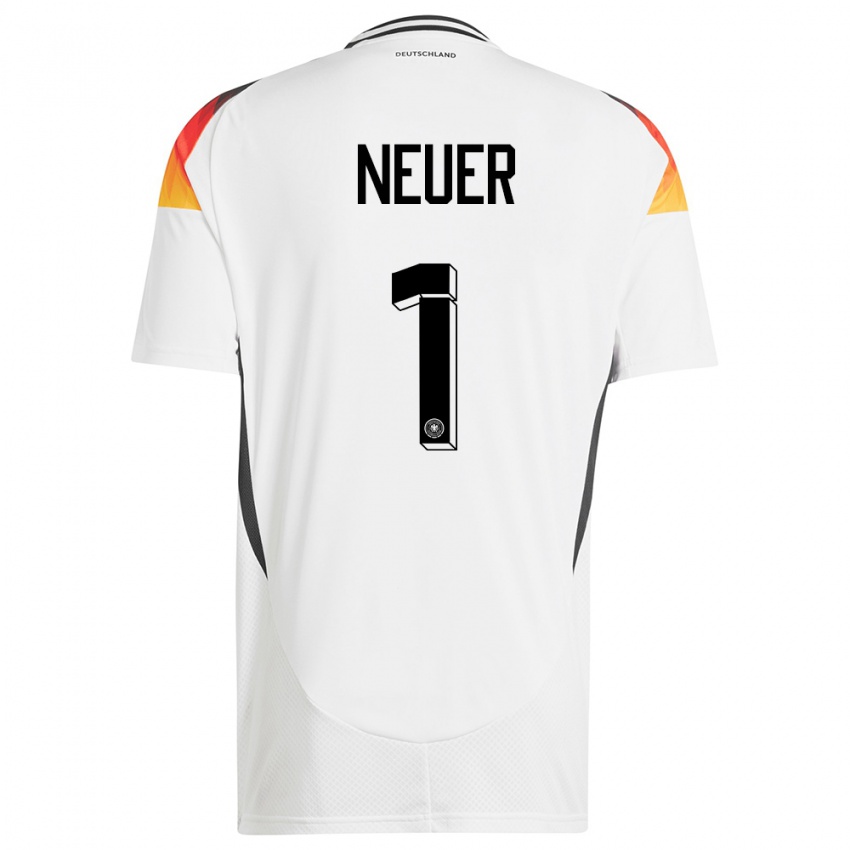 Női Németország Manuel Neuer #1 Fehér Hazai Jersey 24-26 Mez Póló Ing