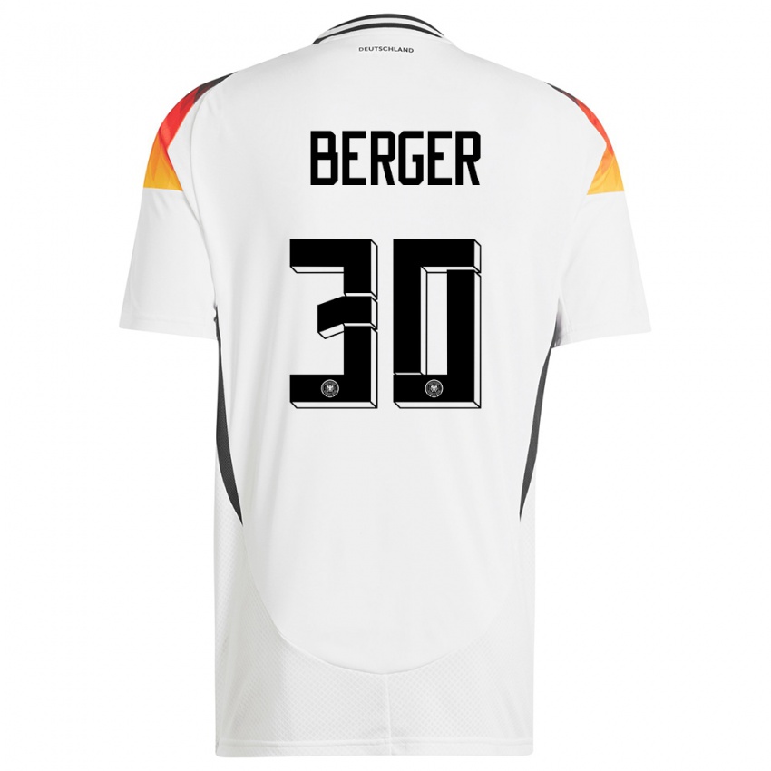 Női Németország Ann Katrin Berger #30 Fehér Hazai Jersey 24-26 Mez Póló Ing