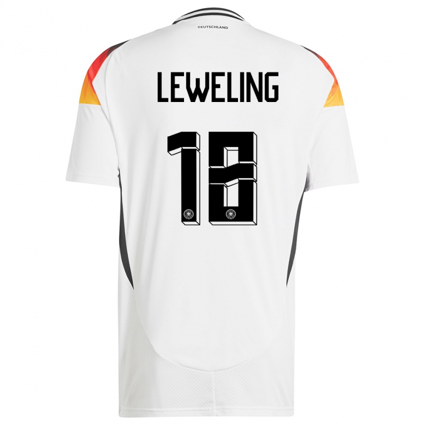 Női Németország Jamie Leweling #18 Fehér Hazai Jersey 24-26 Mez Póló Ing