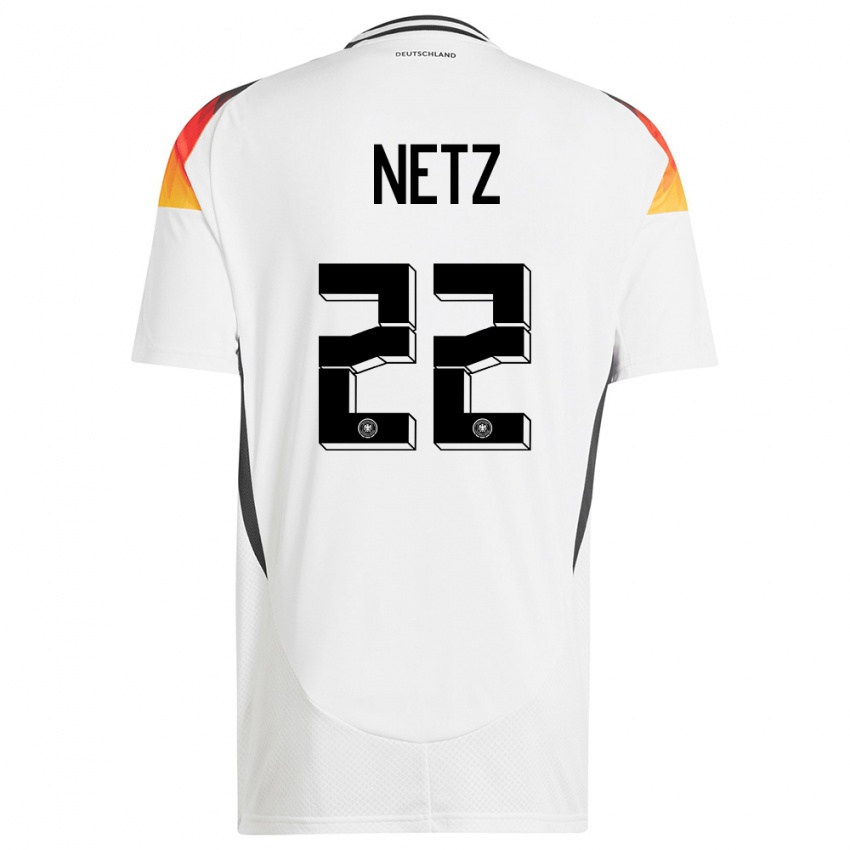 Női Németország Luca Netz #22 Fehér Hazai Jersey 24-26 Mez Póló Ing