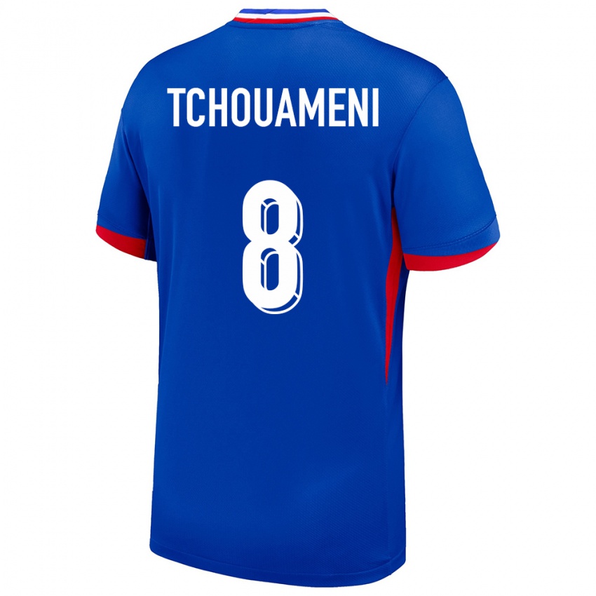 Női Franciaország Aurelien Tchouameni #8 Kék Hazai Jersey 24-26 Mez Póló Ing