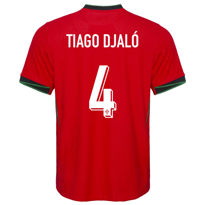 Női Portugália Tiago Djalo #4 Piros Hazai Jersey 24-26 Mez Póló Ing