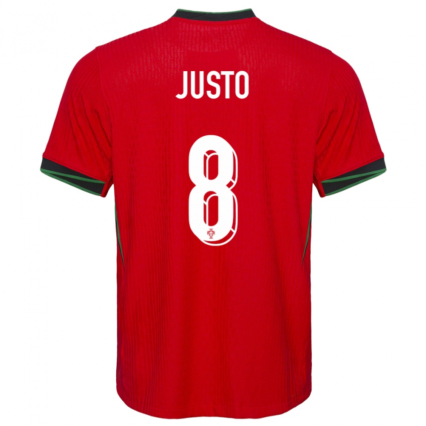 Női Portugália Samuel Justo #8 Piros Hazai Jersey 24-26 Mez Póló Ing