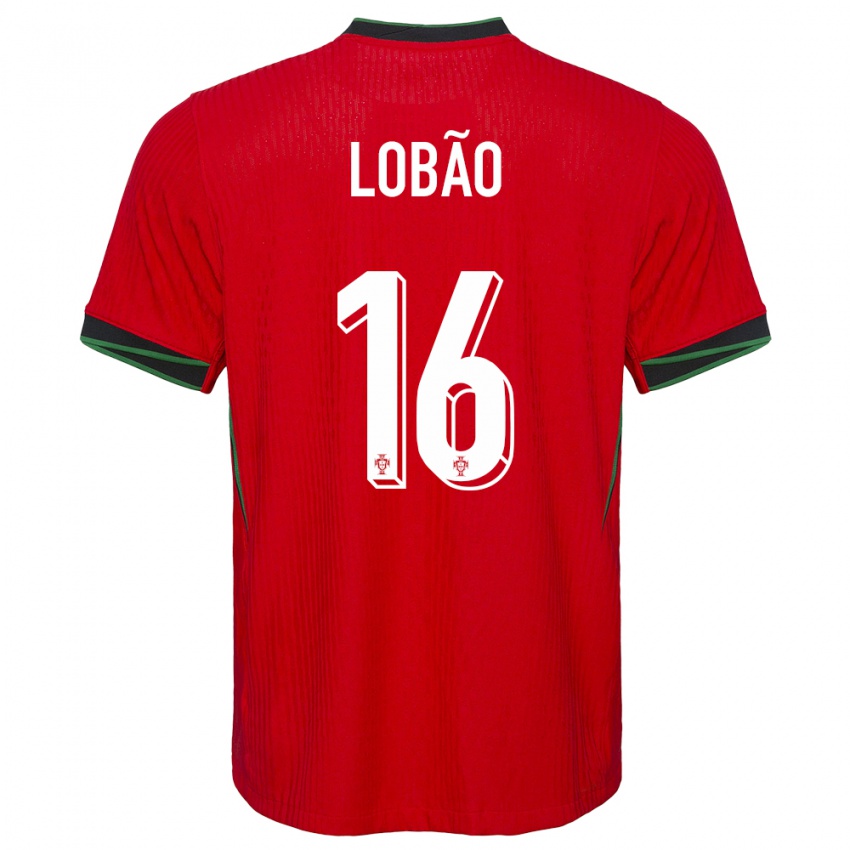 Női Portugália Diogo Lobao #16 Piros Hazai Jersey 24-26 Mez Póló Ing