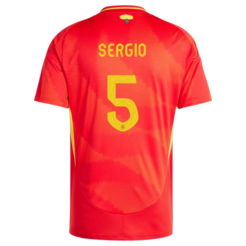 Női Spanyolország Sergio Busquets #5 Piros Hazai Jersey 24-26 Mez Póló Ing