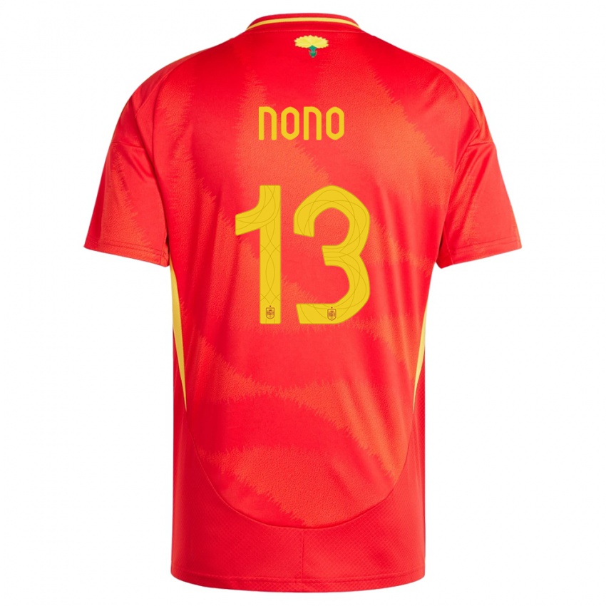 Női Spanyolország Nono #13 Piros Hazai Jersey 24-26 Mez Póló Ing