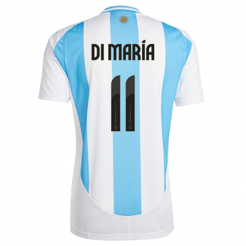 Női Argentína Angel Di Maria #11 Fehér Kék Hazai Jersey 24-26 Mez Póló Ing