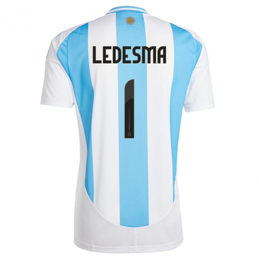 Női Argentína Jeremias Ledesma #1 Fehér Kék Hazai Jersey 24-26 Mez Póló Ing