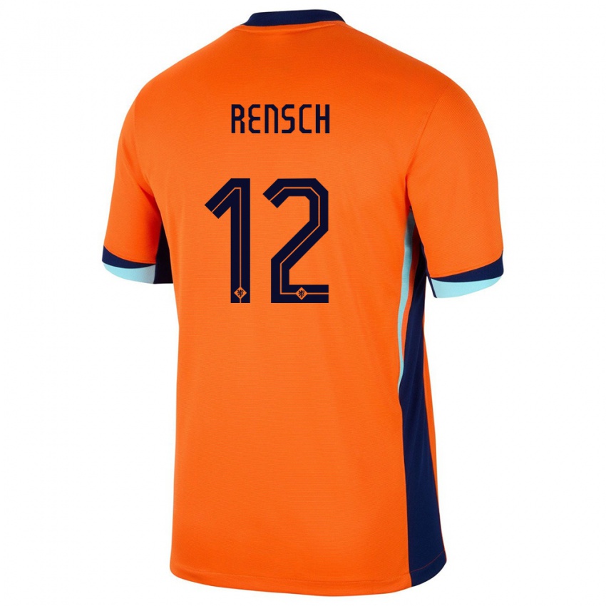 Női Hollandia Devyne Rensch #12 Narancs Hazai Jersey 24-26 Mez Póló Ing