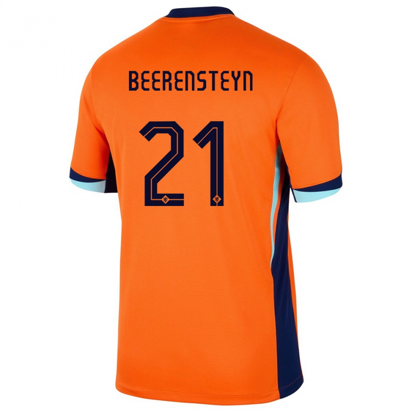 Női Hollandia Lineth Beerensteyn #21 Narancs Hazai Jersey 24-26 Mez Póló Ing