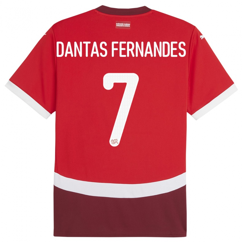 Női Svájc Ronaldo Dantas Fernandes #7 Piros Hazai Jersey 24-26 Mez Póló Ing