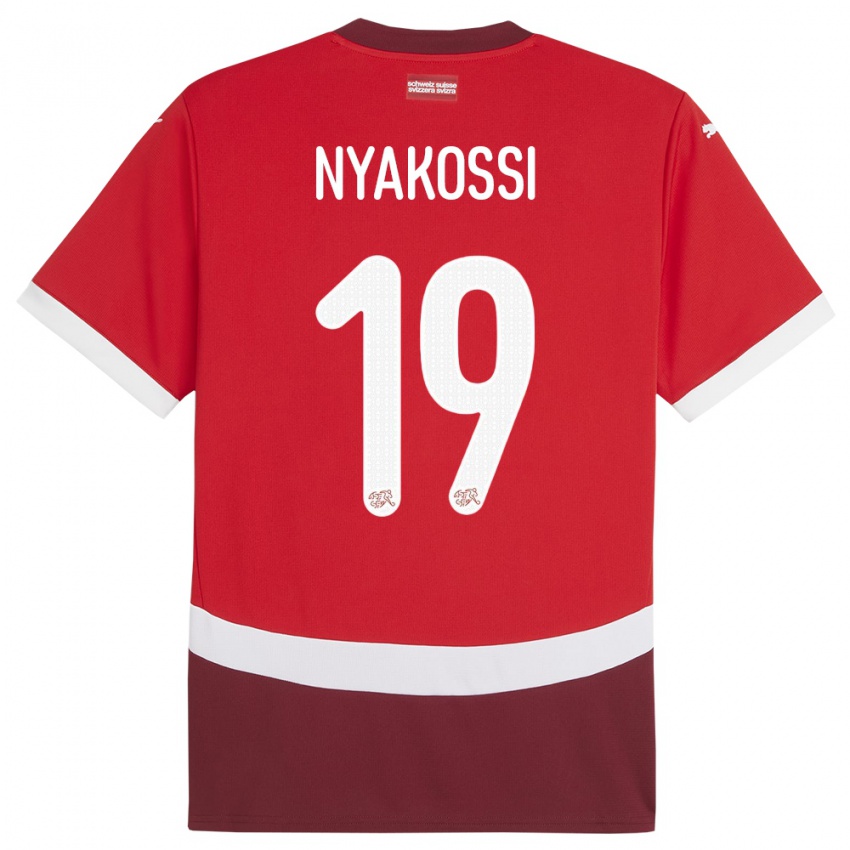 Női Svájc Roggerio Nyakossi #19 Piros Hazai Jersey 24-26 Mez Póló Ing