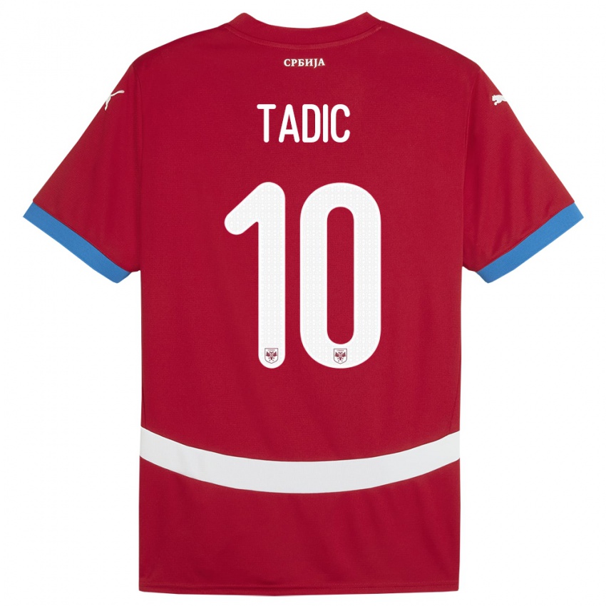 Női Szerbia Dusan Tadic #10 Piros Hazai Jersey 24-26 Mez Póló Ing