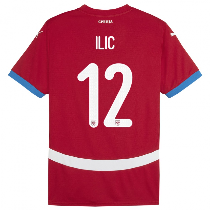 Női Szerbia Marko Ilic #12 Piros Hazai Jersey 24-26 Mez Póló Ing