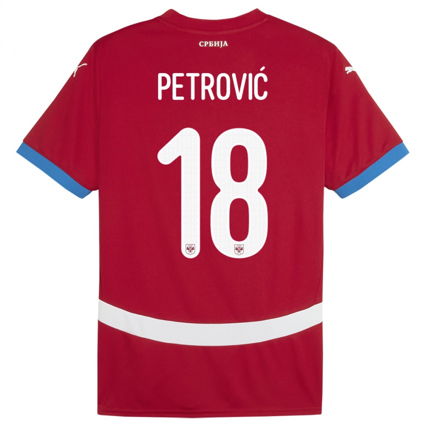 Női Szerbia Emilija Petrovic #18 Piros Hazai Jersey 24-26 Mez Póló Ing