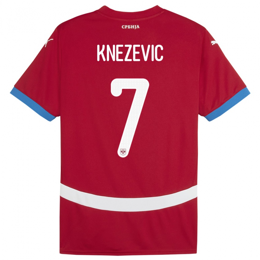 Női Szerbia Nikola Knezevic #7 Piros Hazai Jersey 24-26 Mez Póló Ing