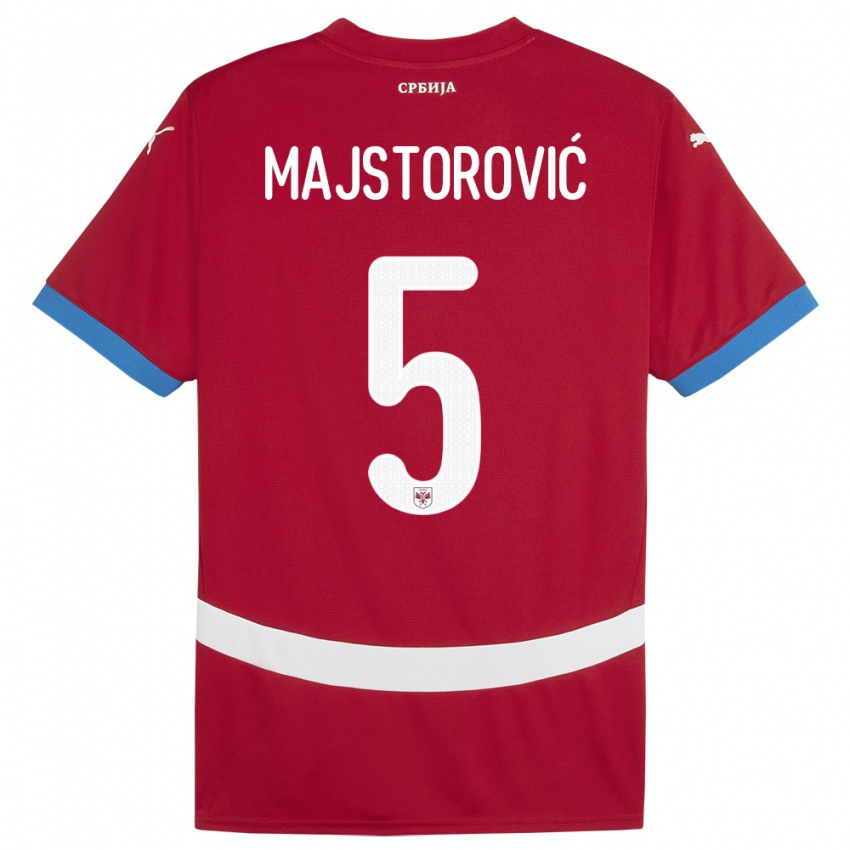 Női Szerbia Milan Majstorovic #5 Piros Hazai Jersey 24-26 Mez Póló Ing