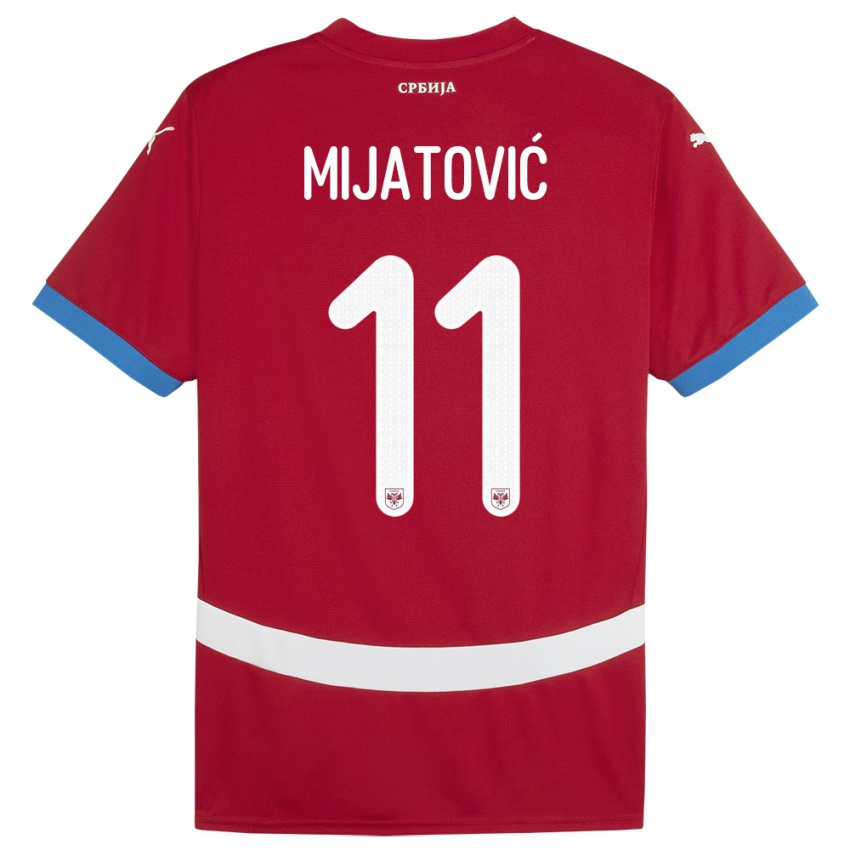 Női Szerbia Jovan Mijatovic #11 Piros Hazai Jersey 24-26 Mez Póló Ing