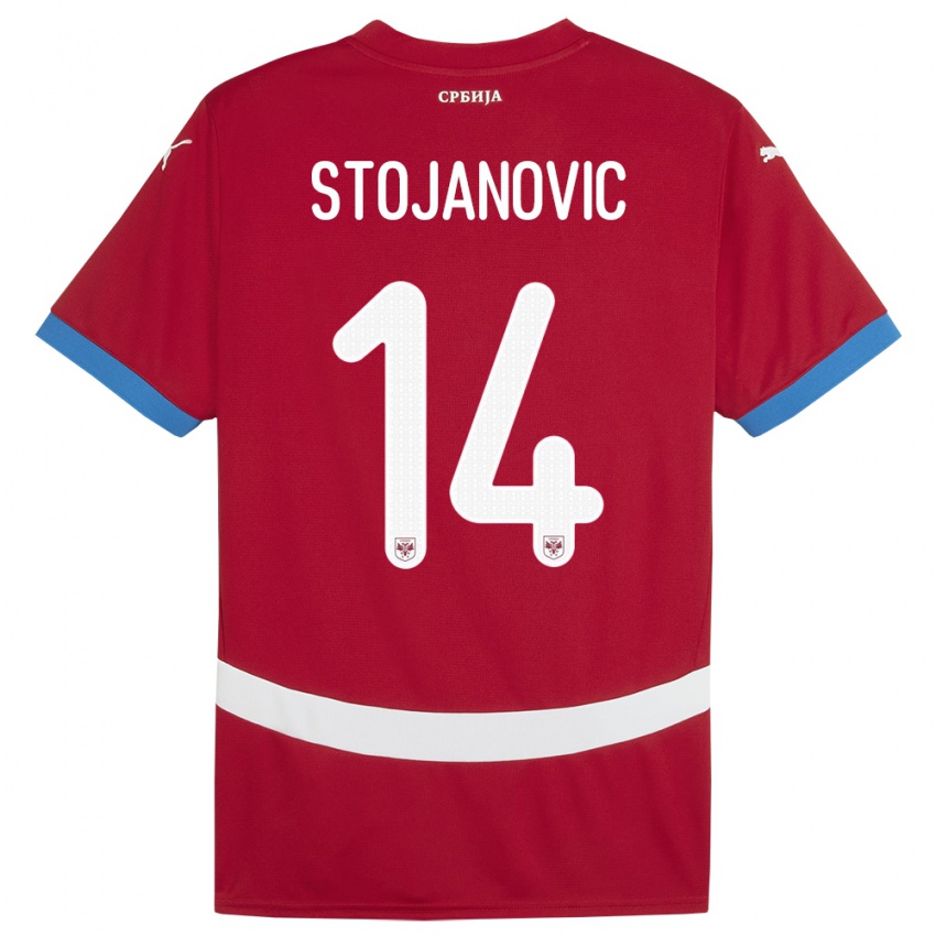 Női Szerbia Matija Stojanovic #14 Piros Hazai Jersey 24-26 Mez Póló Ing