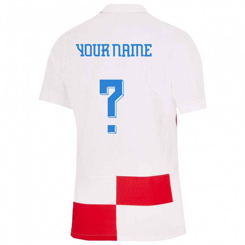 Női Horvátország Az Ön Neve #0 Fehér Piros Hazai Jersey 24-26 Mez Póló Ing