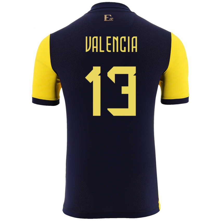 Női Ecuador Enner Valencia #13 Sárga Hazai Jersey 24-26 Mez Póló Ing