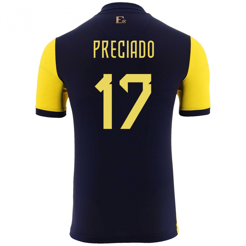 Női Ecuador Angelo Preciado #17 Sárga Hazai Jersey 24-26 Mez Póló Ing