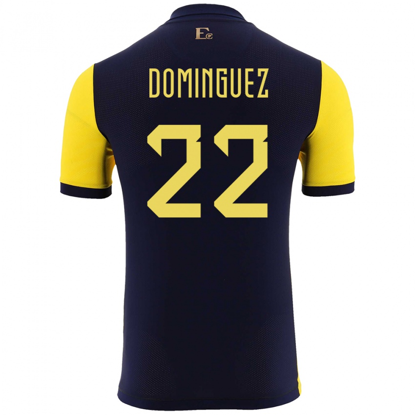 Női Ecuador Alexander Dominguez #22 Sárga Hazai Jersey 24-26 Mez Póló Ing