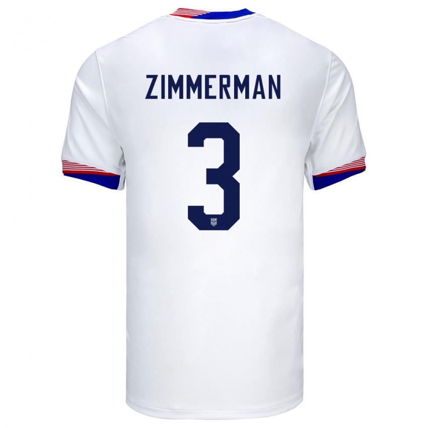 Női Egyesült Államok Walker Zimmerman #3 Fehér Hazai Jersey 24-26 Mez Póló Ing