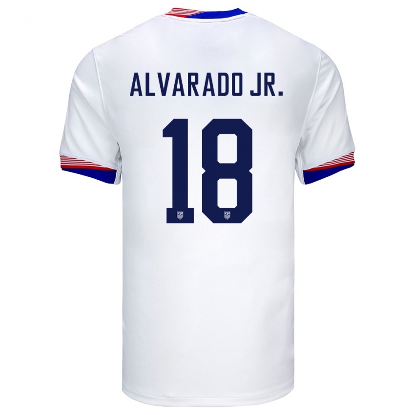 Női Egyesült Államok Alejandro Alvarado Jr #18 Fehér Hazai Jersey 24-26 Mez Póló Ing