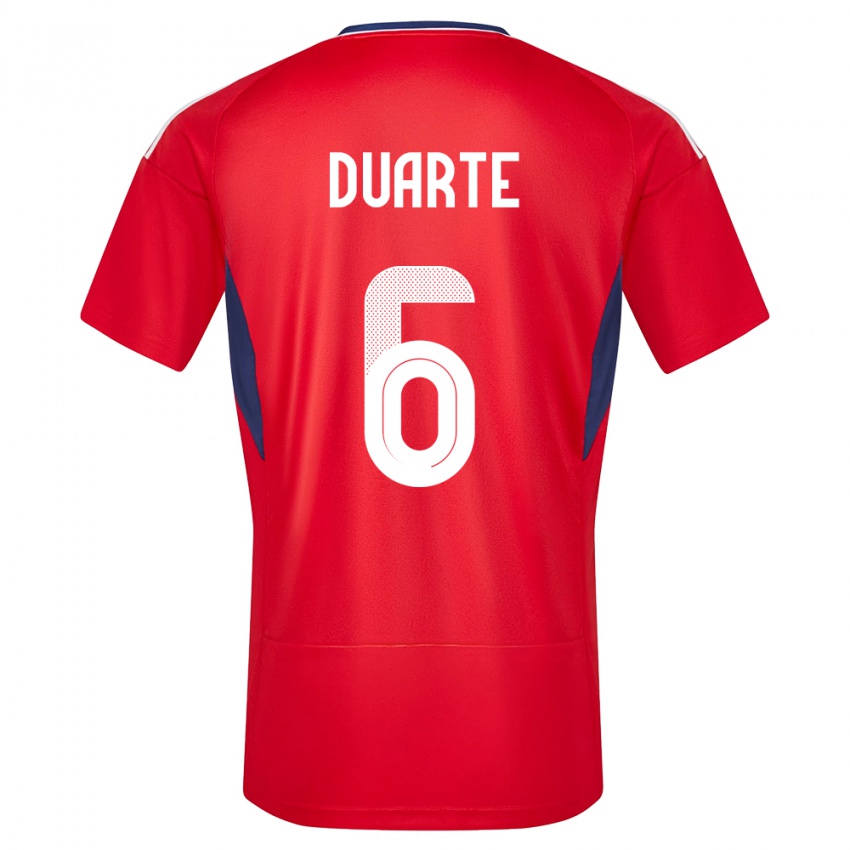 Női Costa Rica Oscar Duarte #6 Piros Hazai Jersey 24-26 Mez Póló Ing