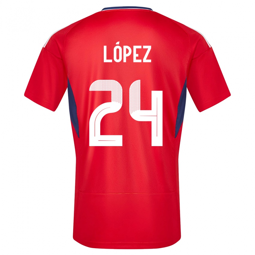 Női Costa Rica Douglas Lopez #24 Piros Hazai Jersey 24-26 Mez Póló Ing