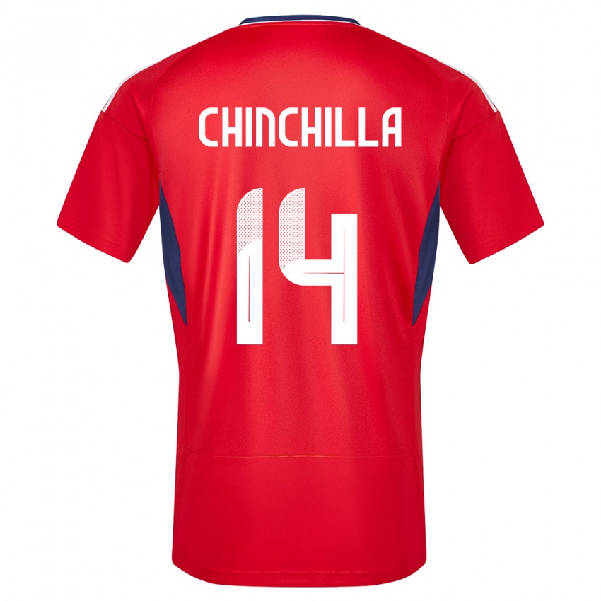 Női Costa Rica Priscila Chinchilla #14 Piros Hazai Jersey 24-26 Mez Póló Ing