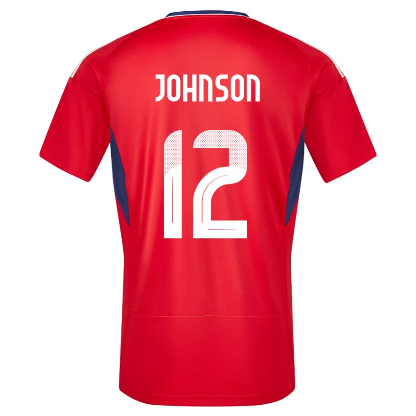 Női Costa Rica Shawn Johnson #12 Piros Hazai Jersey 24-26 Mez Póló Ing