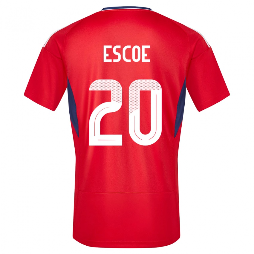 Női Costa Rica Enyel Escoe #20 Piros Hazai Jersey 24-26 Mez Póló Ing