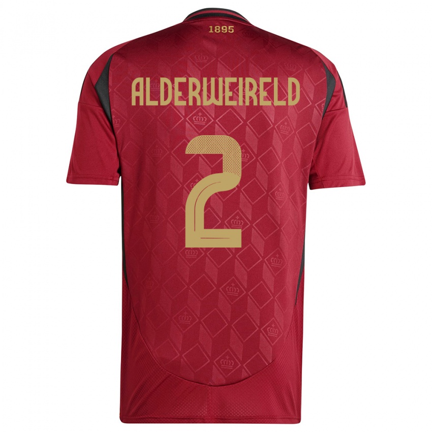 Női Belgium Toby Alderweireld #2 Burgundia Hazai Jersey 24-26 Mez Póló Ing