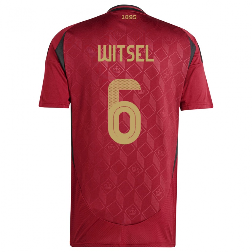 Női Belgium Axel Witsel #6 Burgundia Hazai Jersey 24-26 Mez Póló Ing