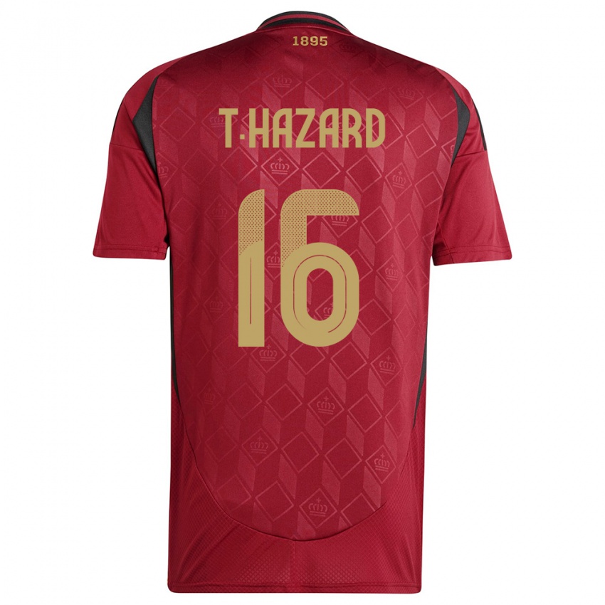 Női Belgium Thorgan Hazard #16 Burgundia Hazai Jersey 24-26 Mez Póló Ing