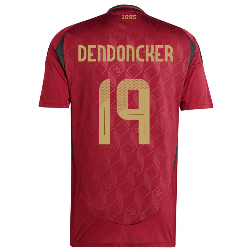 Női Belgium Leander Dendoncker #19 Burgundia Hazai Jersey 24-26 Mez Póló Ing