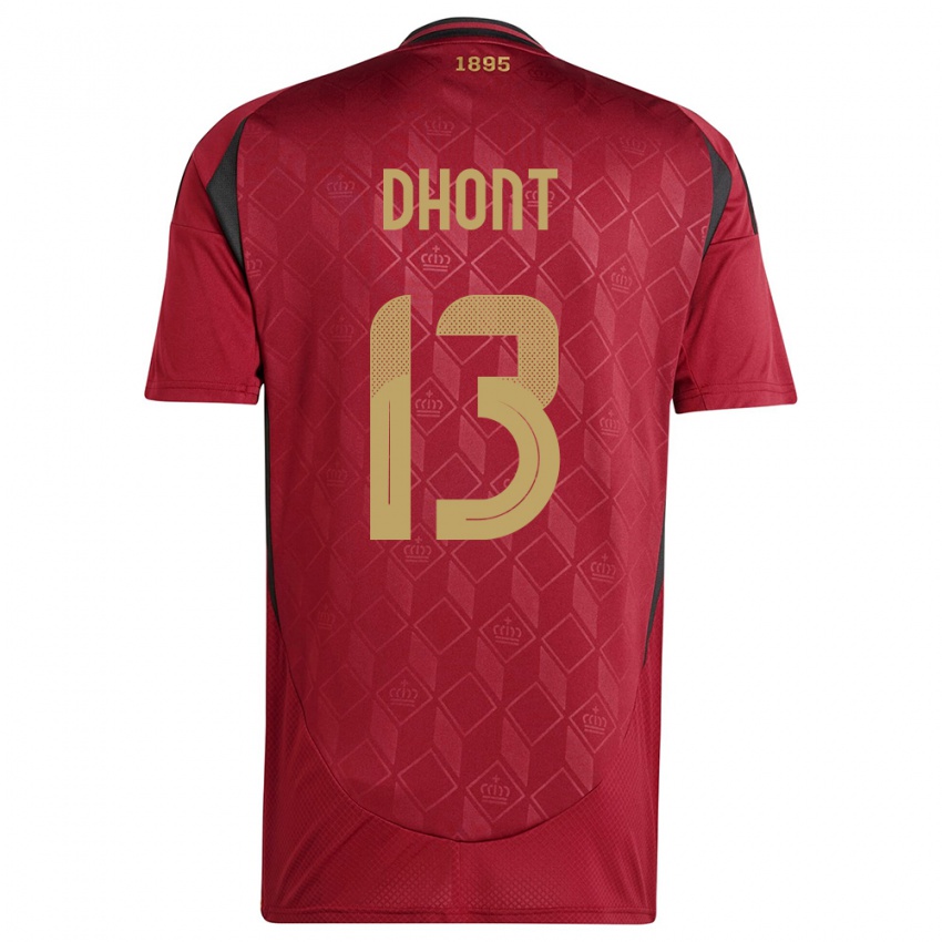 Női Belgium Elena Dhont #13 Burgundia Hazai Jersey 24-26 Mez Póló Ing