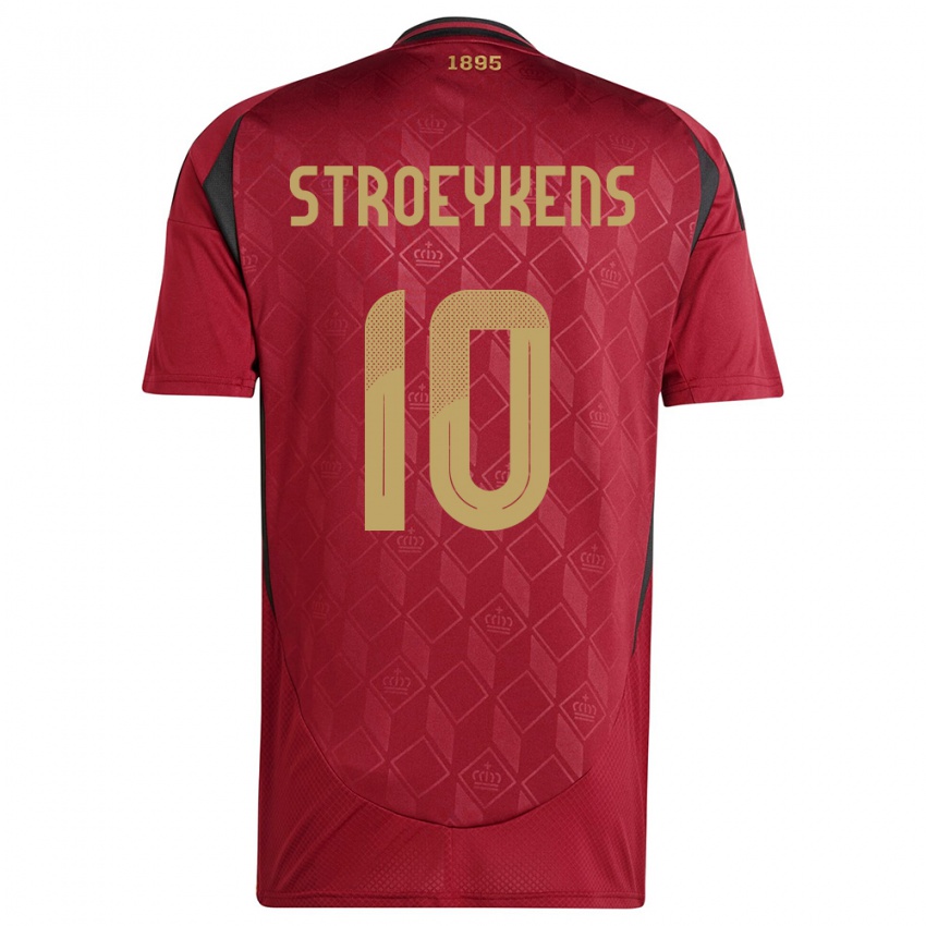 Női Belgium Mario Stroeykens #10 Burgundia Hazai Jersey 24-26 Mez Póló Ing