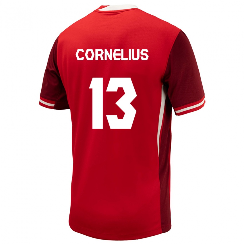 Női Kanada Derek Cornelius #13 Piros Hazai Jersey 24-26 Mez Póló Ing