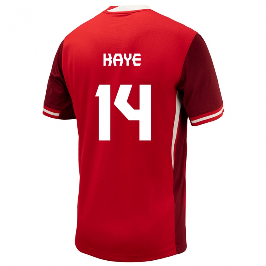 Női Kanada Mark Anthony Kaye #14 Piros Hazai Jersey 24-26 Mez Póló Ing