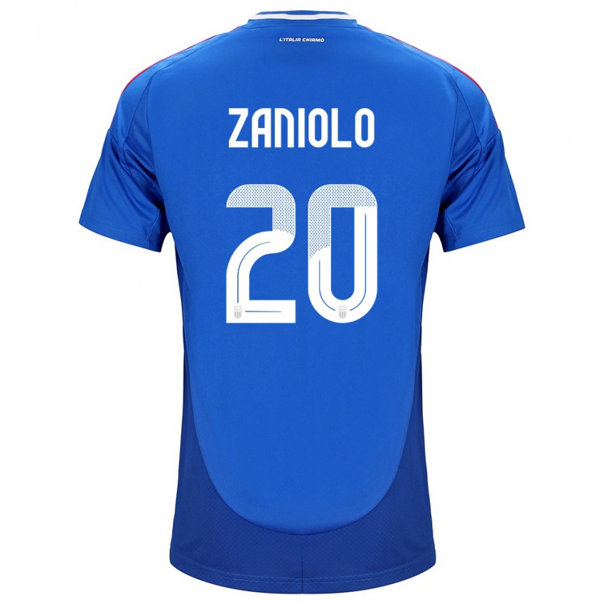 Női Olaszország Nicolò Zaniolo #20 Kék Hazai Jersey 24-26 Mez Póló Ing