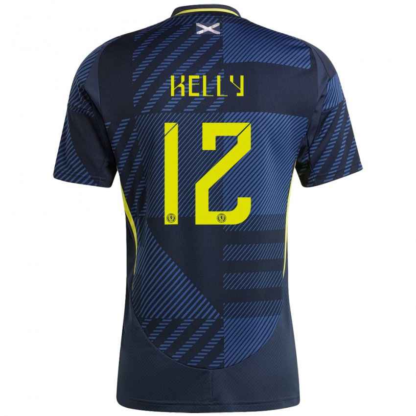 Női Skócia Liam Kelly #12 Sötétkék Hazai Jersey 24-26 Mez Póló Ing